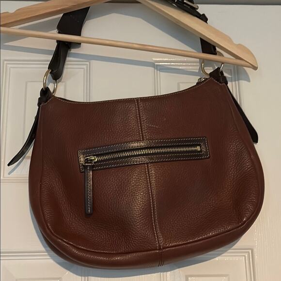 Dooney & Bourke Brown Leather Shoulder Bag - Picture 4 of 9